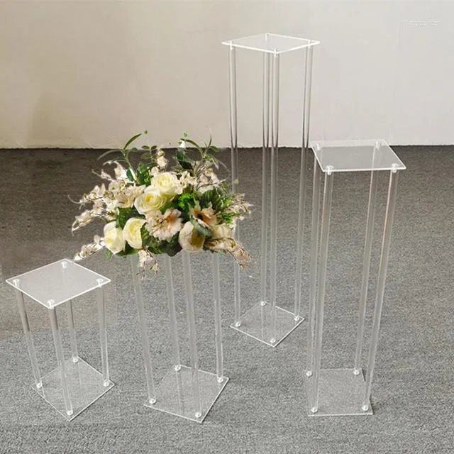 Party Decoration 12pcs)High Quality Transparent Clear Acrylic Flower Stand/ Wedding Table Centerpiece Yudao1494