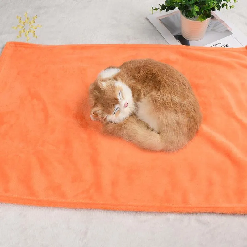 Lits pour chat 2023 couverture (50 X 70 cm) couvertures en molleton de corail chaud moelleux réversible microfibre solide pour lit et canapé tapis pour animaux de compagnie