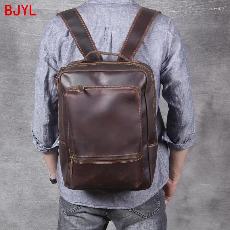 Vintage Leather Italian Leather Backpack Mens With Handmade Suede