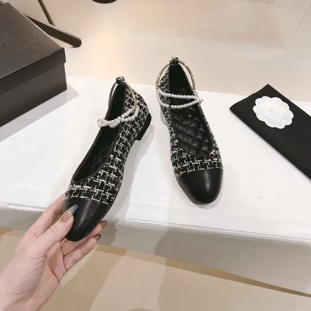 Chanel flats with pearls sale