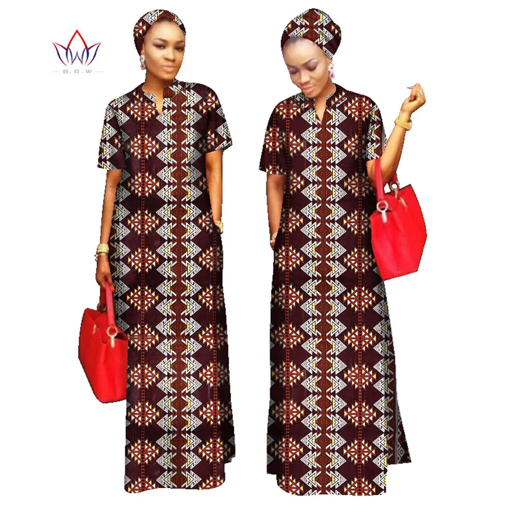 فساتين أفريقية للبيع بالجملة للنساء Dashiki Ropa Africa رداء أفريقي طويل فساتين مطبوعة أفريقية WY843