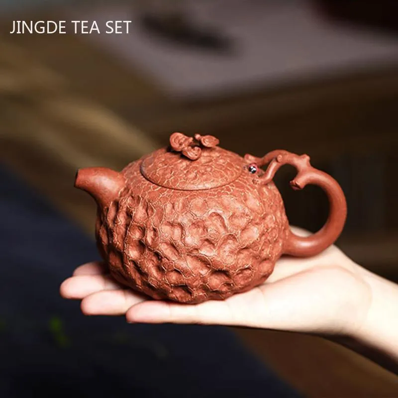 찻 주장 마스터 수제 보라색 점토 찻 주전자 생리 구역 진흙 필터 티 포트 가정용 Zisha Beauty Kettle Chinese Yixing Tea Set 260ml
