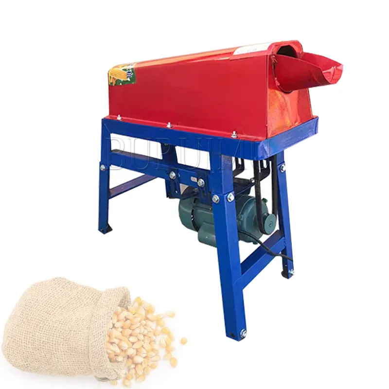 Electric Maize Thresher Universal Mobile Wheel Type 220v Belt Drive Corn Threshing Husking Machine for Sale