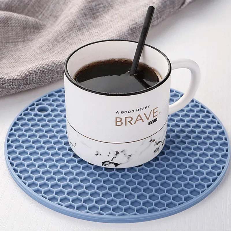 Kahve fincanı içecek silikon mat coaster gıda sınıfı ztp placemat kaymaz masa mat mutfak aksesuarları yuvarlak bardak paspas