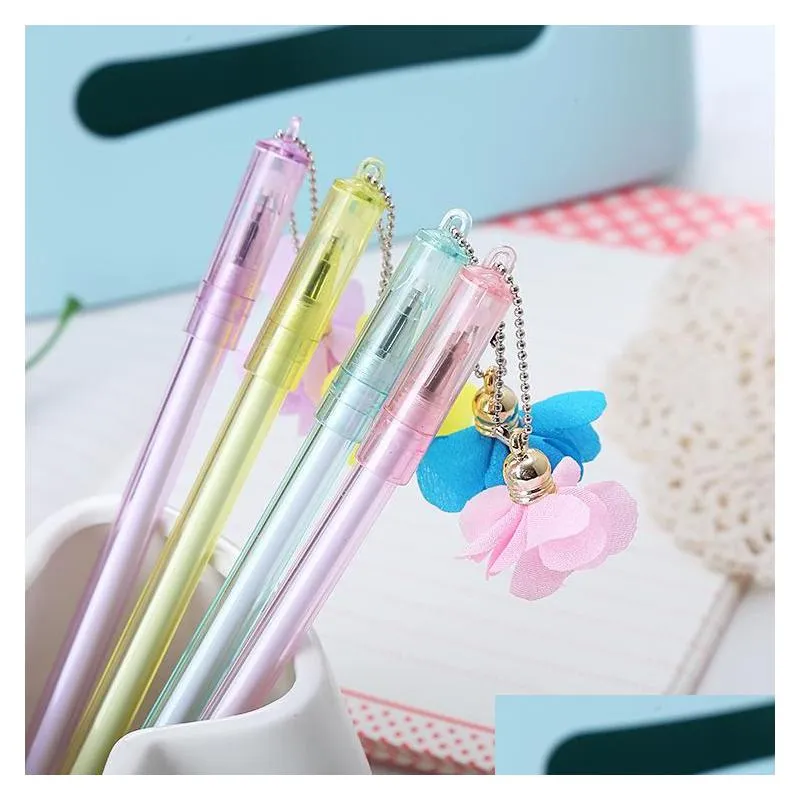 Wholesale Gel Pens Creative Fabric Silk Flower Pendant Pen Cute Student  Water Asian School Supplies Office Accessories Staionary Sets Drop Dhfpt  From Bdesybag, $6.73