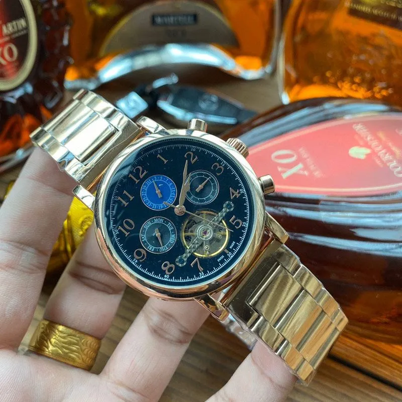 Fashion Mens Designer Watches Luxury Wristwatches For Men Gift Mechanical Automatic Movement Watch Flywheel Day Date All Stainless Steel Band Birthday Gift From 45 47 DHgate