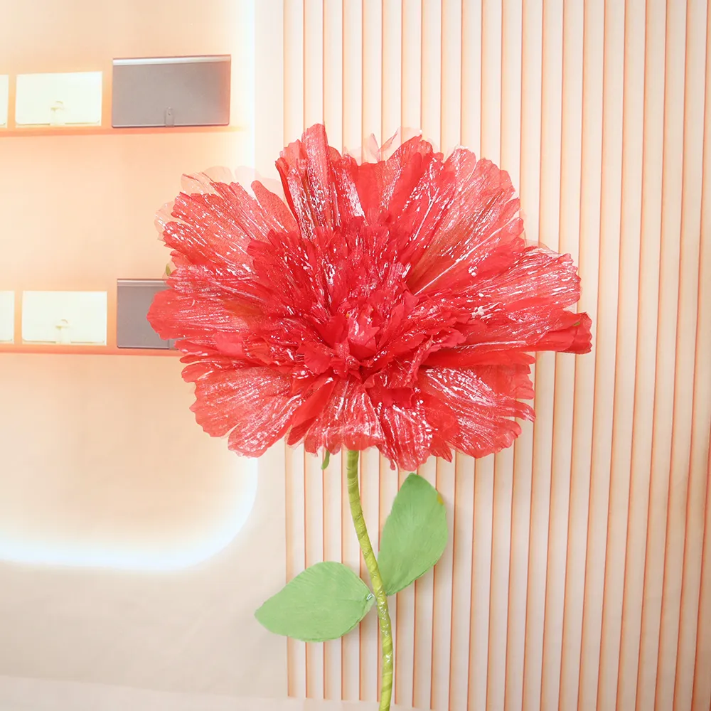 Pantalla de seda simulada Ventana de exhibición de peonía Escenario de flores grandes Flores de mano Decoración de bodas al aire libre Accesorios de tiro Cabezas de flores falsas