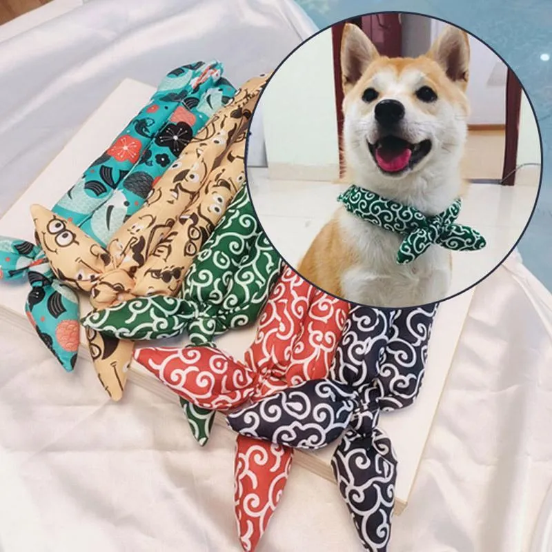 Japanese Karakusa Print triangular Reversible Pet