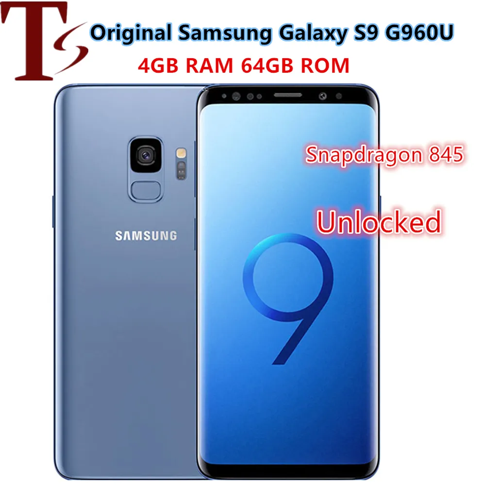 original restaurado Samsung Galaxy S9 G960U Original desbloqueado LTE Android teléfono inteligente Octa Core 5.8 "12MP 4G RAM 64G ROM Snapdragon Teléfonos móviles UPS gratis