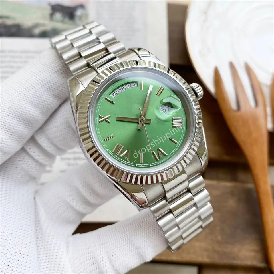 Automatic Mechanical Watches for Men 41mm Stainless Steel Strap Watch Vintage Business Gift for Men
