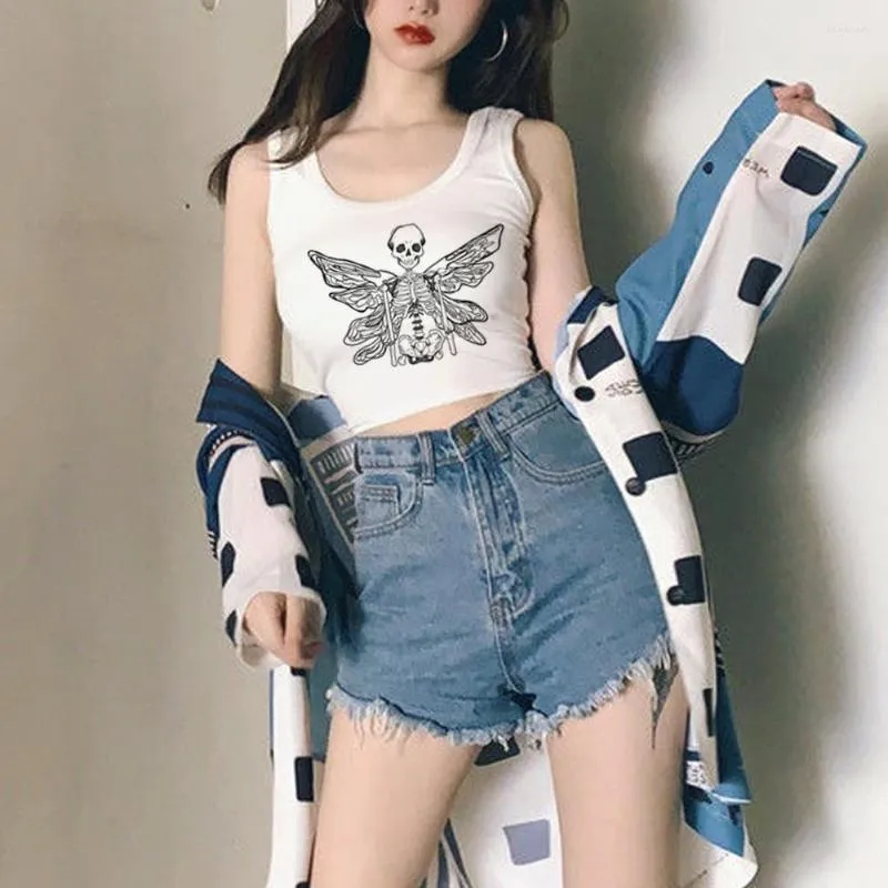 Women's Tanks Fairy Grunge Tank Top Streetwear Crop Female Korean Fashion Manga Tee Clothing