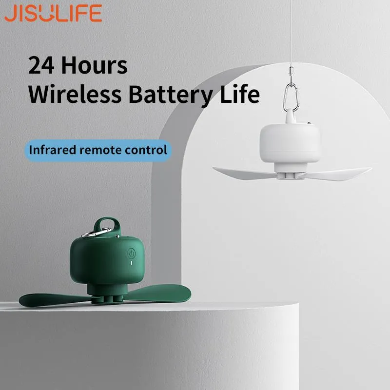 المشجعين Jisulife سقف مروحة USB القابلة لإعادة الشحن المنزلية المحمولة المعلقين معلقة معلقة مع التحكم عن بعد