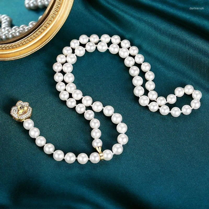 Chaînes Naturel Mère Perle Collier Femmes Chandail Chaîne Pendentif Long Accessoires Polyvalents Haute Qualité Perlé Bijoux En Gros