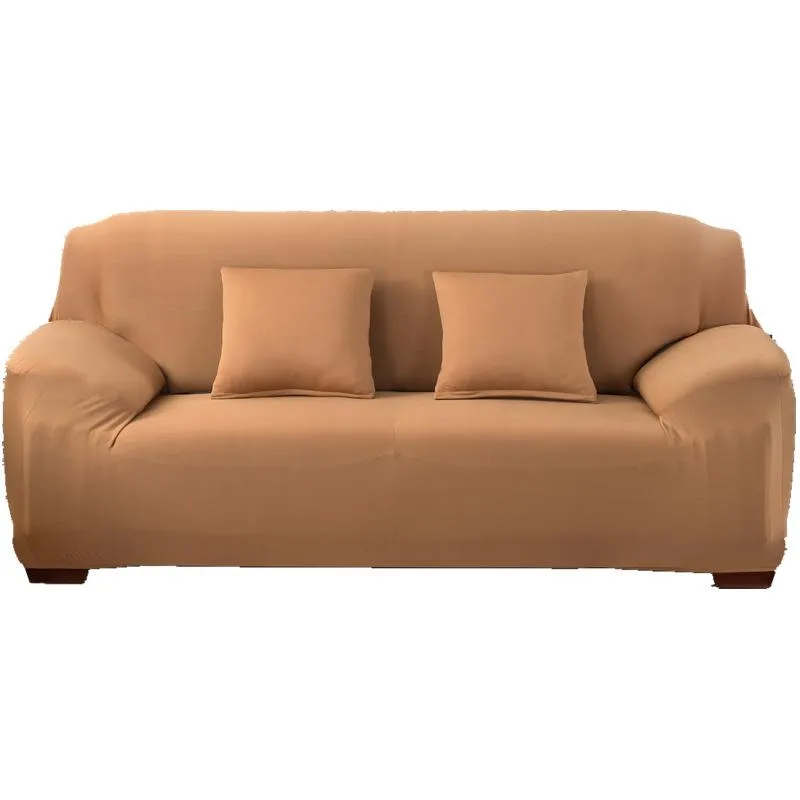 Housses de chaise canapé pour salon coin élastique couleur unie L forme couverture lit 1/2/3/4 places housses chaise chaise chaise