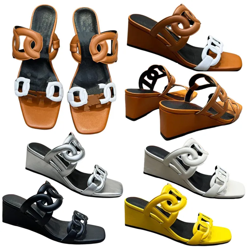 Sandalen Designer-Sandalen Damensandalen Sommermode Tragesandalen Lederkette am Fuß leichte Schuhe im klassischen Stil