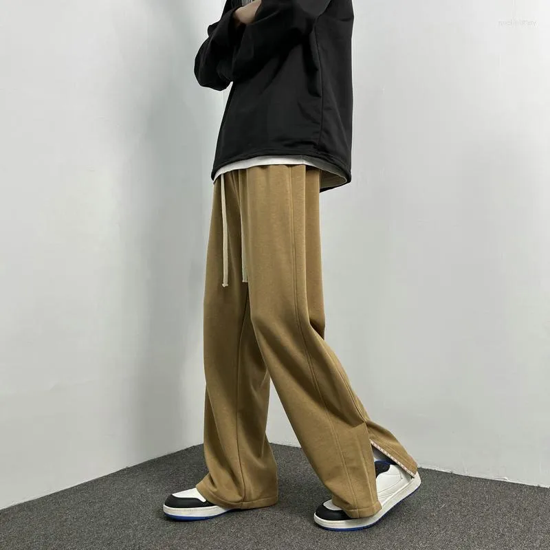 Men's Pants Khaki Black Casual Men Fashion Oversized Wide Leg Streetwear Hip-hop Loose Straight Mens Joggers Trousers