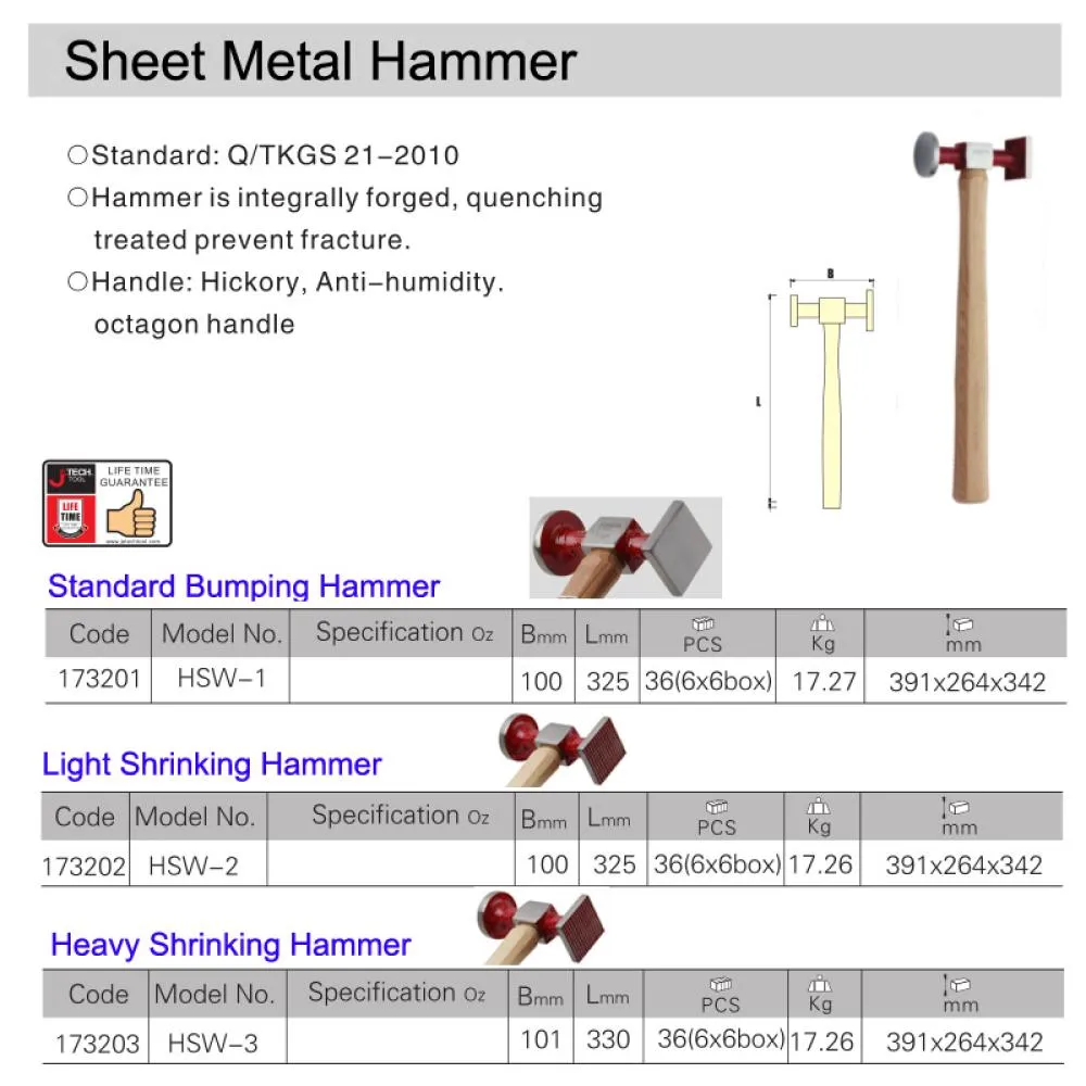 Bumping light heavy hammer size