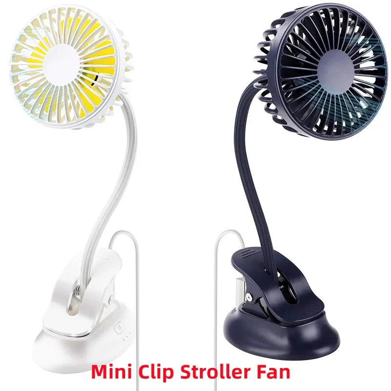 Fans Tragbarer Mini-Clip-Kinderwagenventilator, 3 Geschwindigkeitseinstellungen, flexibel, biegsam, wiederaufladbar, batteriebetrieben, leiser Schreibtischventilator für Zuhause