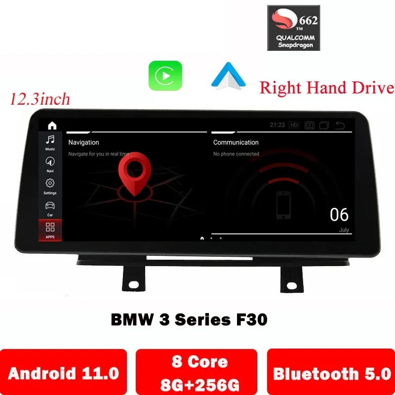 12.3 '' BMW F30/F31/F32/F33 NBT RHD AUTORADIO GPS NAVIGATION 4G LTE CARPLAY STEREO用Android 11車マルチメディアプレーヤー