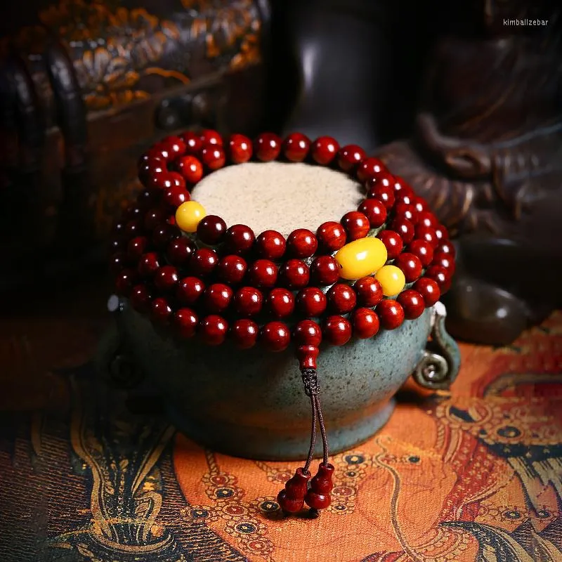 Strand Handmade Pterocarpus Santalinus Bracelets 108 Logs Old Materials Natural Cultural Artifact Prayer Beads Bracelet