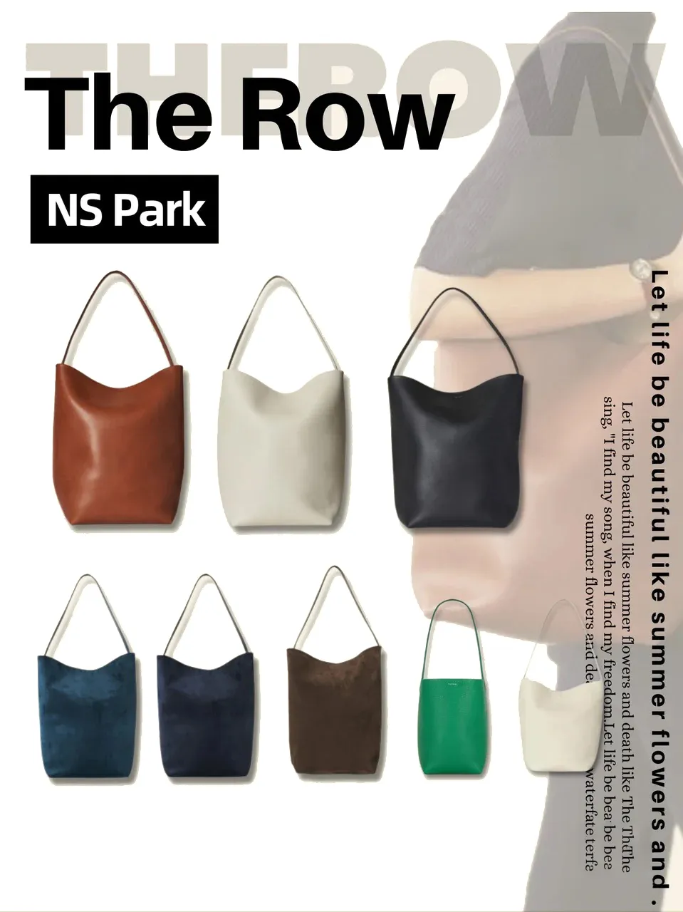 Womens the row Park tote Bag 3Size large tote Luxurys handbag designer shoulder fashion bucket bags Mens purse Leather crossbody clutch drawstring Mini underarm bag