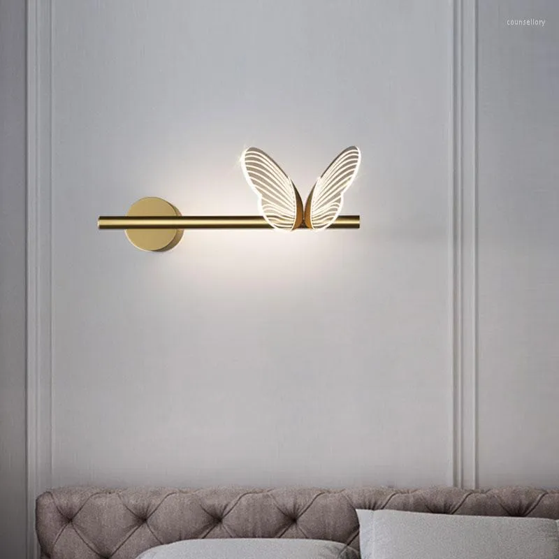 Lampade da parete Modern Butterfly LED Illuminazione per interni Applique Lampada per camera da letto Comodino Soggiorno Decorazioni per la casa