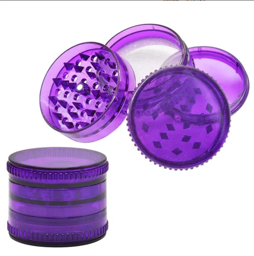 Smoking Pipes 60mm diameter five layer plastic cigarette grinder color mixed packaging