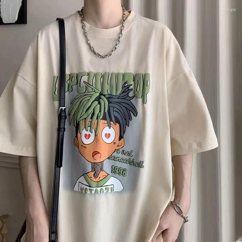 Mens T Shirts Cotton American Vintage Fun Cartoon Braided Figure T