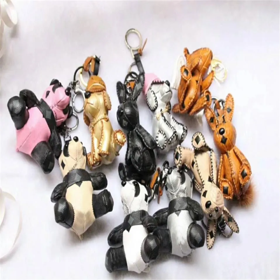 Charmig Lion Rabbit Bear Dog Key Chain Fashion Designer Handväska Dubbel axelkedja Pendant Creative Single Sex Animal Dog Back294x