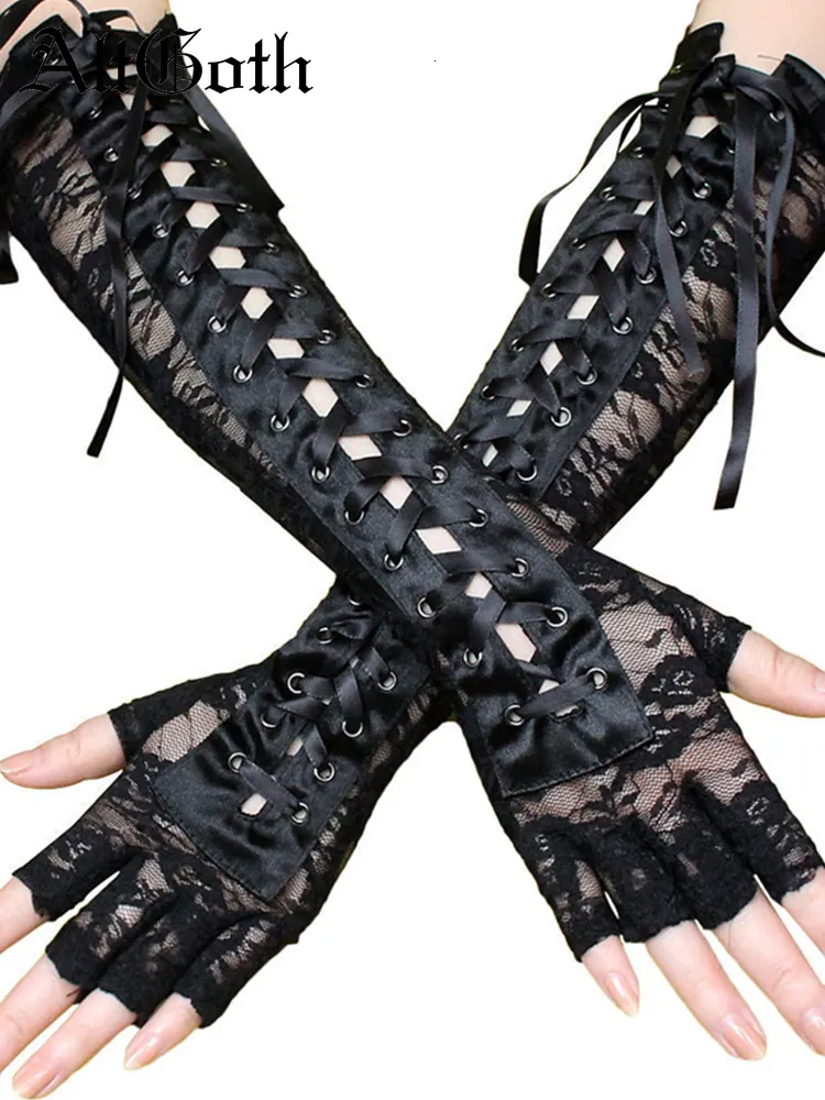 Gothic & Lace Arm Warmers: UV Protection for Women