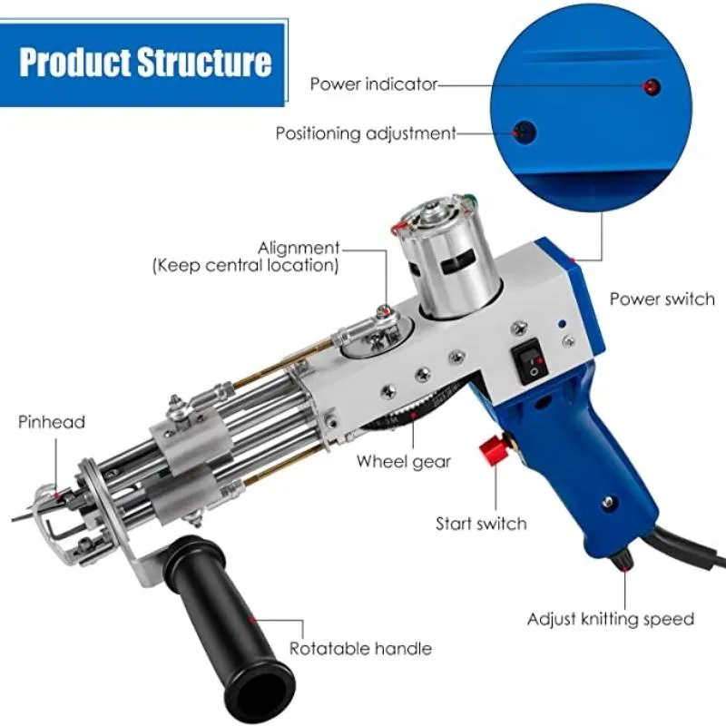 Crafts Tufting Gun 2 In 1 Stun Gun Electric Carpet Tufting Gun Hand Gun  Carpet Weaving Flocking Machines Paralizator Taser Gun Tools From Ccur,  $130.66