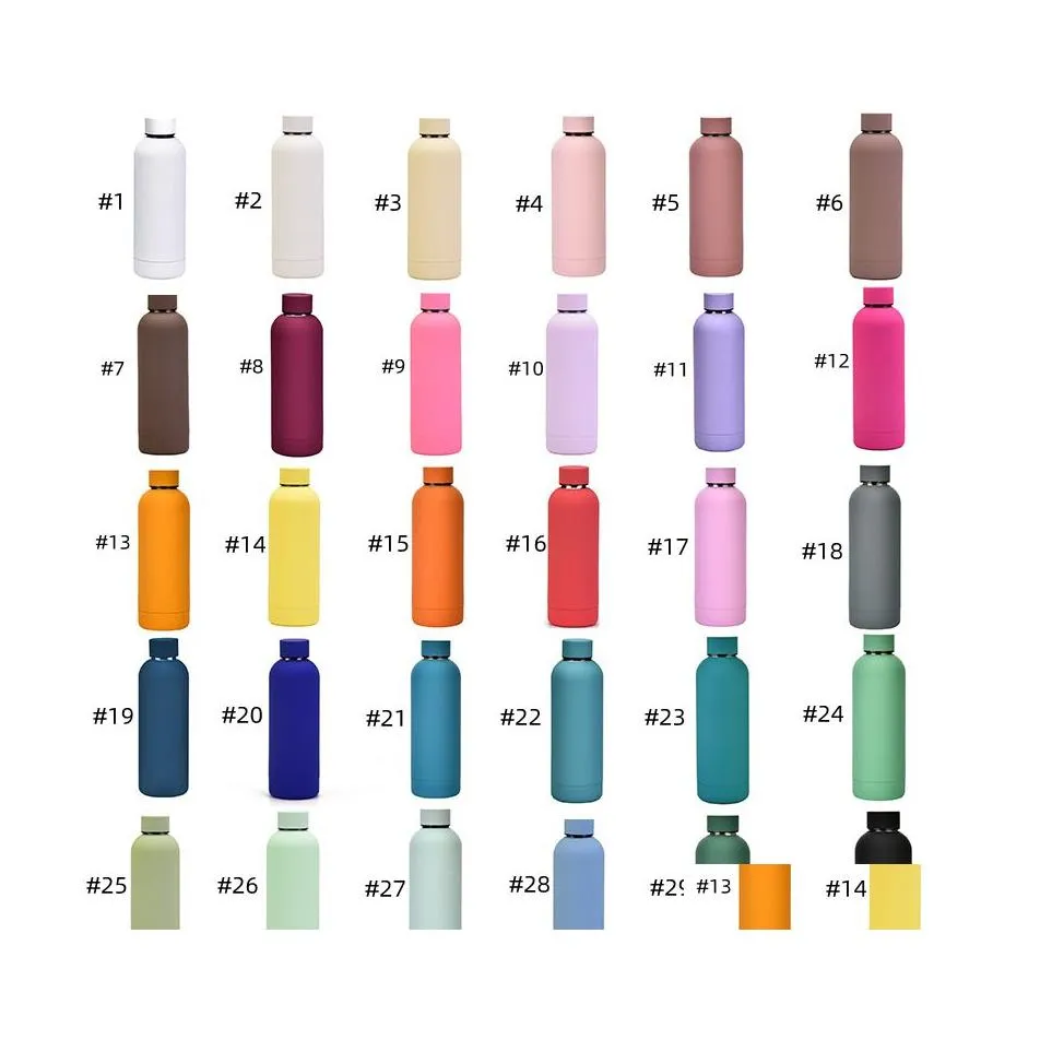 Water Bottles 500Ml 304 Stainless Steel Frosted Sports Bottle Portable Outdoor Cup Insation Travel Vacuum Flask Z11 Drop Delivery Ho Dhyjp