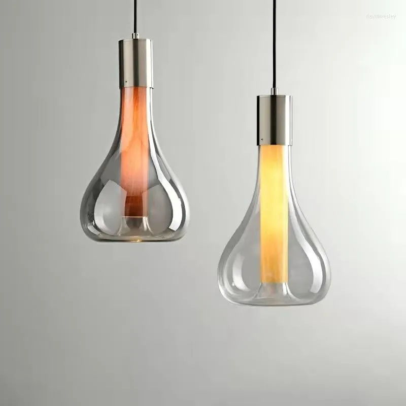 Hangende lampen rook grijs glazen plafondlampen Alstremse woonkamer slaapkamer bed kamer verlichting armaturen e27 decorhanging