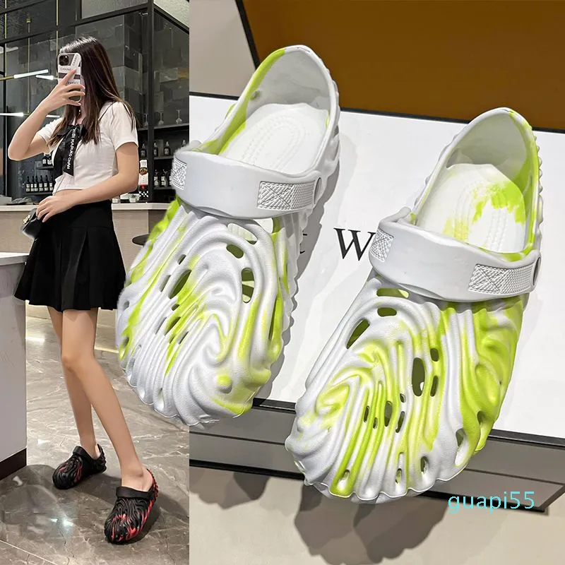 Womens Fingerprint Slippers Stylish Slip On Summer Water Shoes