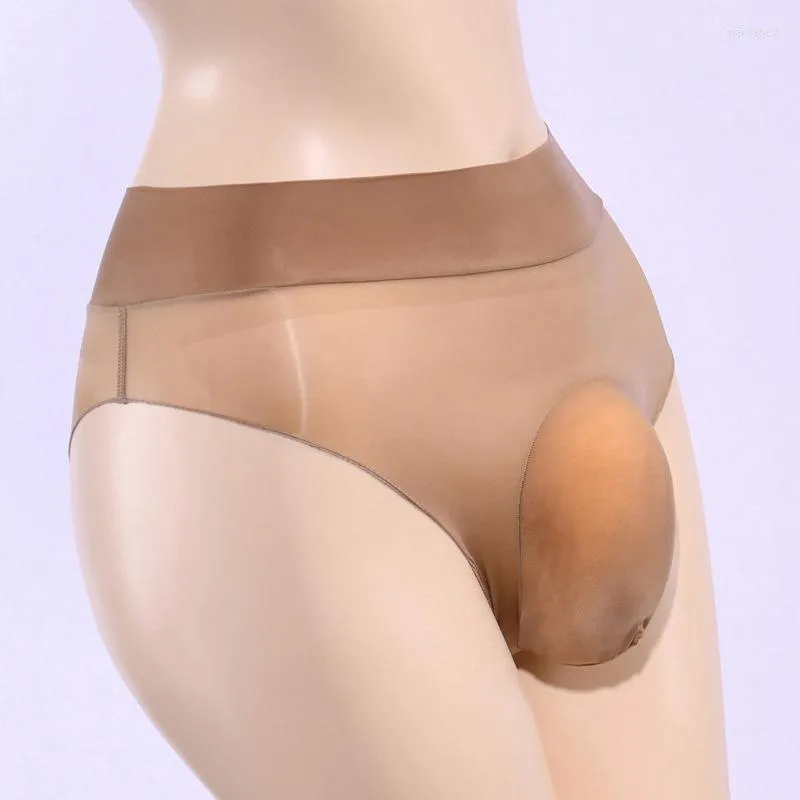 Slip hommes Sexy sous-vêtements slip huile brillant Ultra mince Transparent pénis poche culotte Lingerie mâle exotique taille basse
