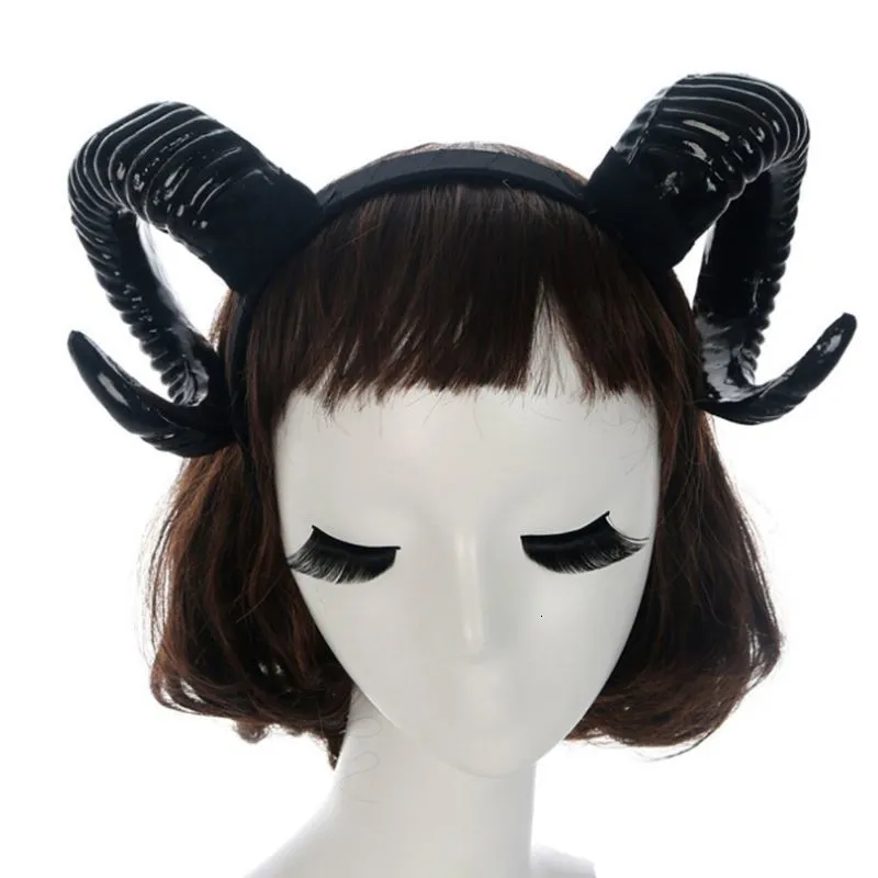 Fascia Per Capelli Con Corna Di Pecora Nere – Accessorio Cosplay Per Halloween, Festa In Maschera E Fotografie - 4