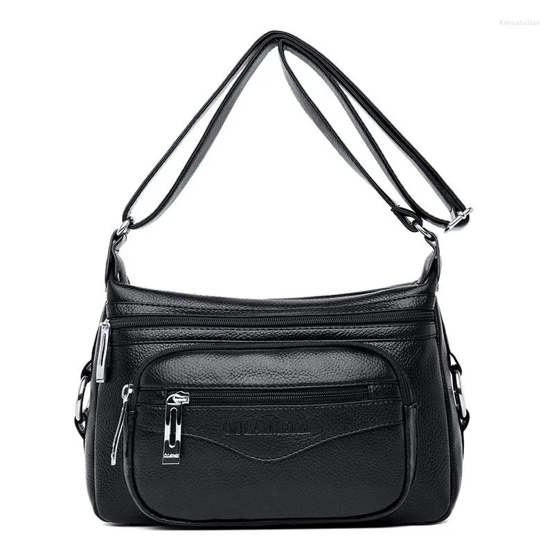 Borse da sera Crossbody di lusso per donna 2023 Borsa a tracolla nera in pelle Donna Casual Flap Ladies Designer Borse e borsette Cinturino lungo