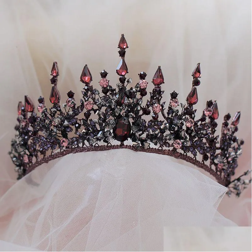 Hårsmycken vintage barock pannband lila kristall tiaras kronor brud noiva headpieces brudparty krona drop d dhgarden dh5lc