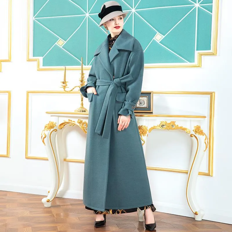 Pale blue wool coat sales