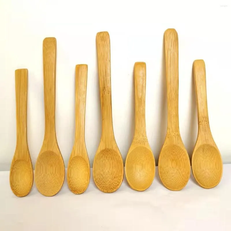 Dinnerware Sets Small Bamboo Spoon Honey Jam Children's Mini Long Handle Baby Creative Coffee Stirring