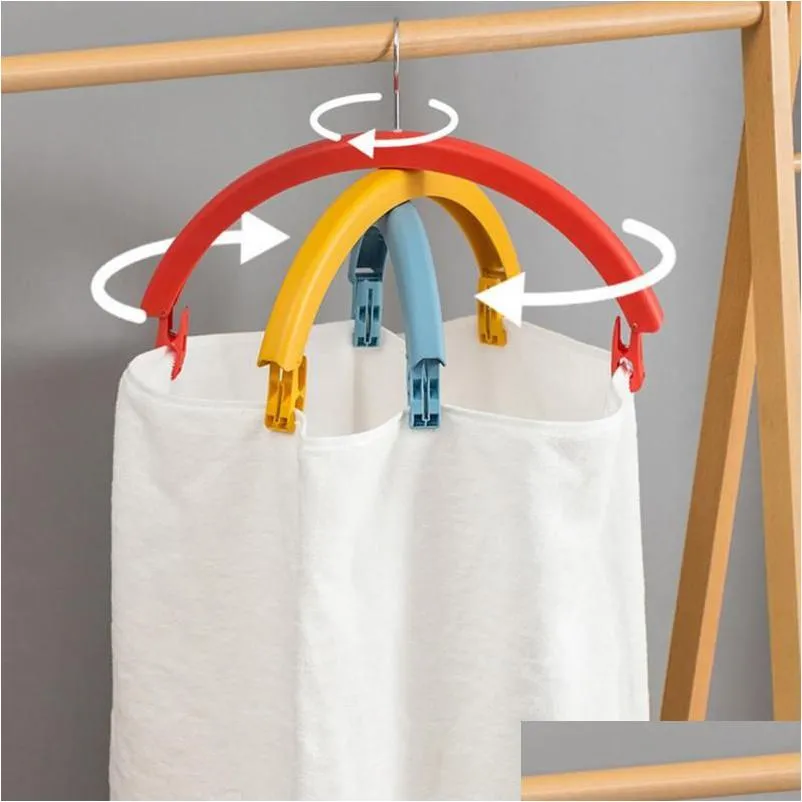 Hangers rekken roterende hanger 2in1 mtifunctionele regenboog colorf kleding ondergoed sokken haak huishouden droogrek drop levering h dhcl0