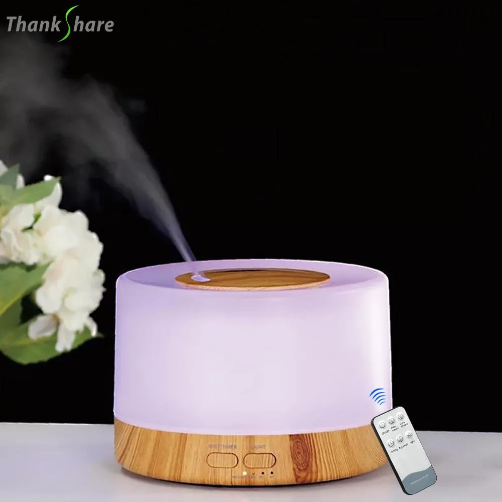 Apparaten Aromatherapie Diffuser Luchtbevochtiger Met LED-licht Thuiskamer Ultrasone Cool Mist Aroma Essentiële Olie Diffuser 300 400 ml 500 ml