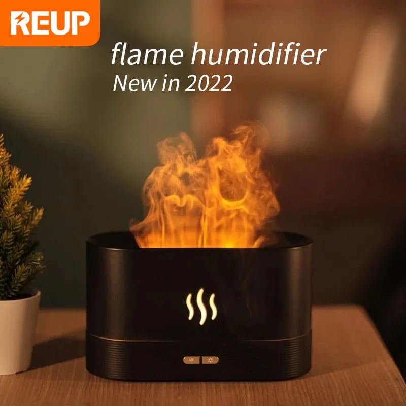 Diffuseur d'arôme de flamme, humidificateur d'air, brumisateur ultrasonique, lampe à flamme d'huile essentielle Led, diffuseur d'aromathérapie