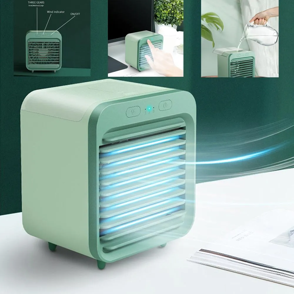 Fans 2022 New Mini USB Portable Air Cooler Fan Air Conditioner Light Desktop Air Cooling Fan Humidifier Purifier For Office Bedroom