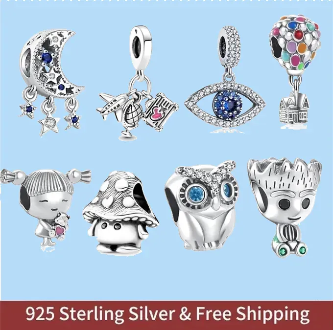 925 sterling silver charms for pandora jewelry beads color women pendant jewelry galaxy starry sky charms