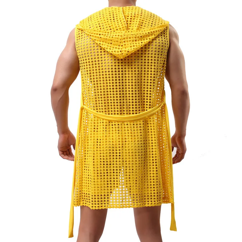 Mens Robes Sexy Robe Sleepwear Mesh Hoodie... From Buyocean04, $14.71 |  DHgate.Com