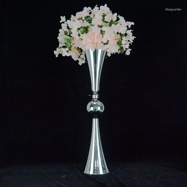 Party Decoration 12st) Bröllopsmetallblomma Vase Tall Gold Stand Centerpiece For Wedding Table Trumpet Yudao1437