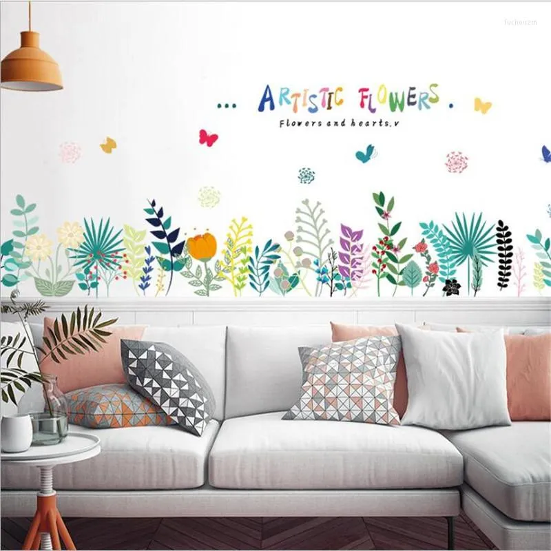 Adesivos de parede ainda vidas vidas verde planta floral adesivo de estudo decoração de quarto moderno mural home decoringwall