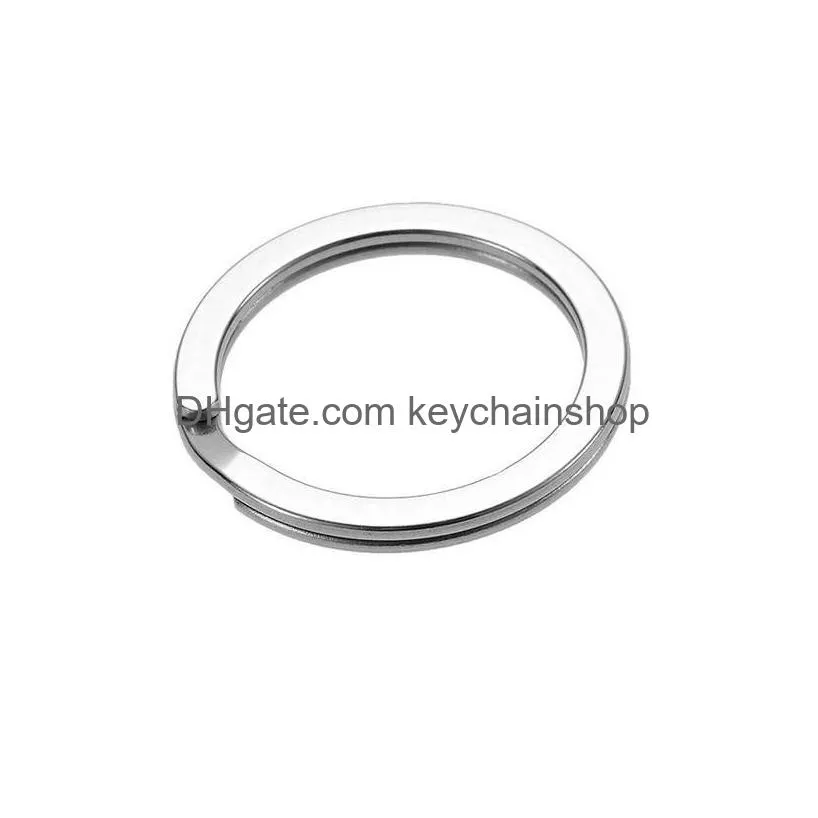 Keychains Lanyards 25mm Sier Key Chains Rostfri Alloy Circle 304 Steel Diy Keyrings smycken Keychain Ring Drop Delivery Fashion Dhchz