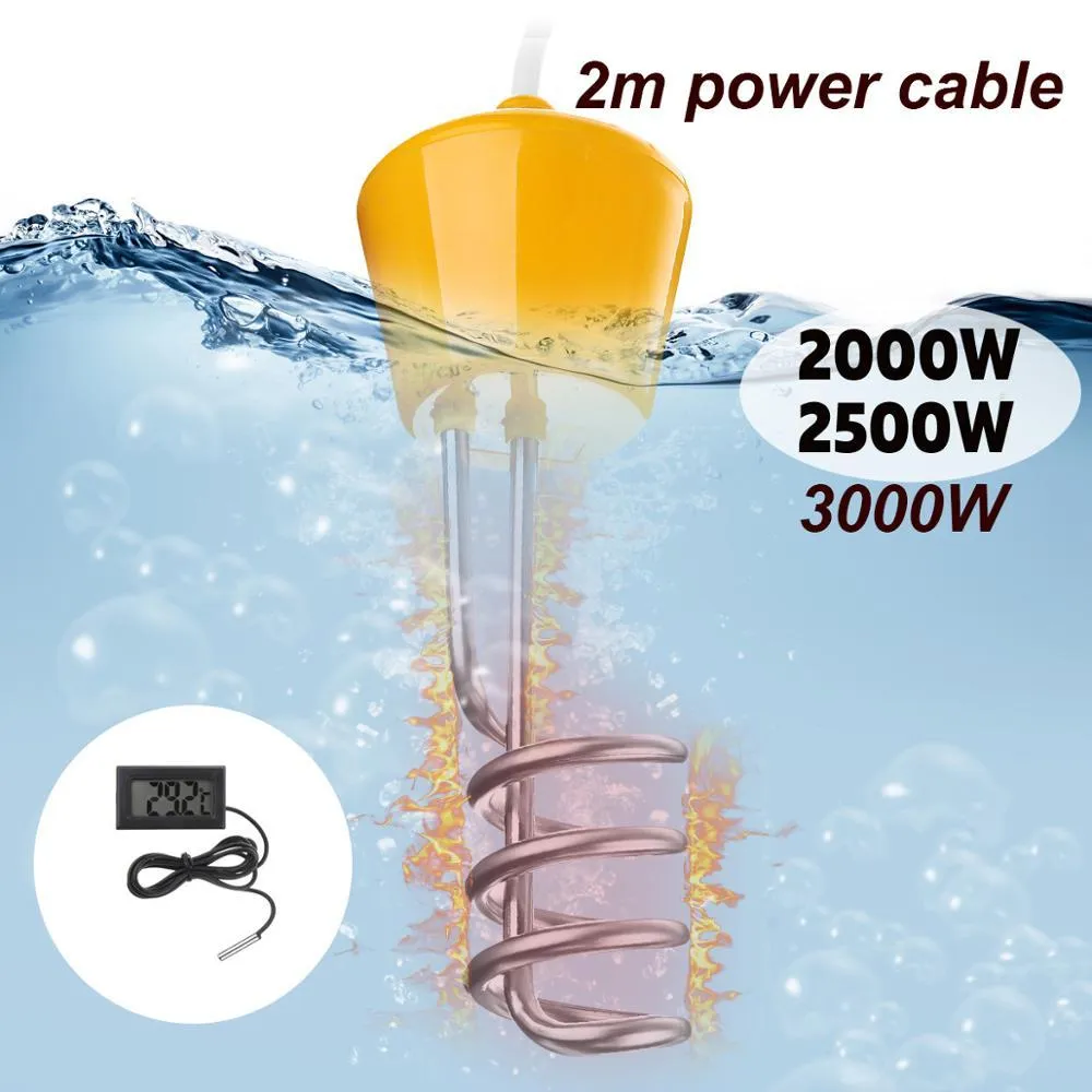 Grzejniki 220V 2500 W 3000W Energia Energia Zanurzenie Element podgrzewacza wody Kotłowaj przenośne pręty grzewcze do nadmuchiwanego basenu